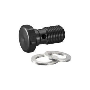 Hohlschraube SCHWARZ eloxiert M10x1,25 Aluminium inkl. Dichtringe für Stahlflexl - Bild 1 von 1