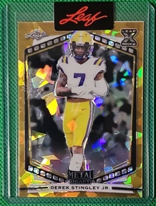 Derek Stingley Jr 1/1 2022 Hoja Draft Metal Oro Hielo Novato RC Prueba LSU Texans - Imagen 1 de 2