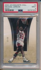 2004 Upper Deck Exquisite Collection Gold #4 Michael Jordan /25 PSA 9