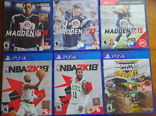 PS4(NBA 2K18 both Kyrie covers, Madden 15(Ultimate Edition)/17/18, Monster Jam)