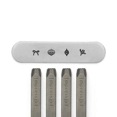 Paquete de estampillas de metal con adornos de árbol, ImpressArt - Vacaciones, Navidad Foto 1 de 2