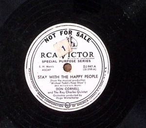 DON CORNELL & THE RAY CHARLES QUINTET STAY WITH THE HAPPY PEOPLE 78 RPM 294 - Picture 1 of 3