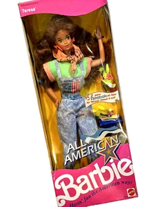 Barbie All American Teresa Vtg Mattel 9426 w 2 Pairs of Reeboks Shoes 🟢🟡🔵🔴 - Picture 1 of 12
