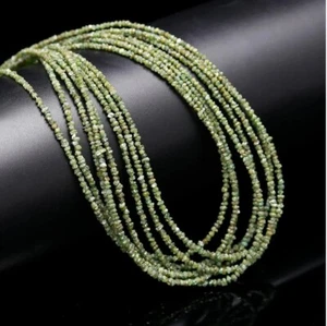 Cuentas de diamante crudo verde natural hebra 2-3 mm cuentas de diamante áspero sin cortar hebra - Imagen 1 de 4