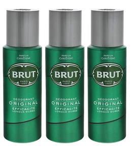 3 x Brut Original Deospray Each 200ml Care for & Refreshes Masculine Fragrance Deodorant for Men - Picture 1 of 3