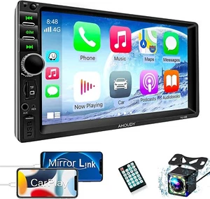 Double Din Car Stereo Raido Voice Control Apple Carplay and Android Auto, 7 Inch - Picture 1 of 9