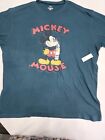Disney Store Mickey Mouse Mens Graphic Short Sleeve Aqua Green Shirt Size XXL NT