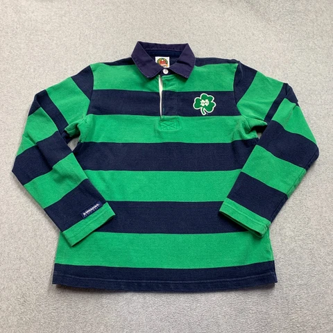 Notre Dame Polo Womens Large Vintage Barbarian Green Blue Fighting Irish 90s Y2K Cover