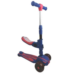 NEW Supermax 2-in-1 Kids Foldable Scooter & Ride On - Blue - Picture 1 of 5
