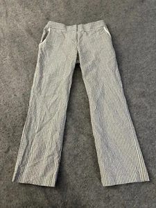 Liz Claiborne Womens Pants 8R Petite Striped Flat Front Cotton - Picture 1 of 12