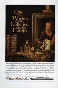 1961 Holland Amerika Kreuzfahrtlinien nach Europa DRUCK AD einzigartige Geschenkidee (1874) - Bild 1 von 1