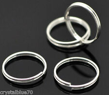 200 x 4, 5, 6, 7, 8mm Silver Plated Double Loop Split Rings 100 x 10  12 14 16mm