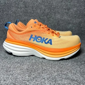 Hoka One One Bondi 8 Shoes Mens Size 10.5 Orange Max Cushion Running 1123202 - Picture 1 of 9