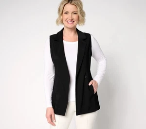 Attitudes by Renee Size SMALL Regular Euro Knit Vest BLACK A681569 - Picture 1 of 1
