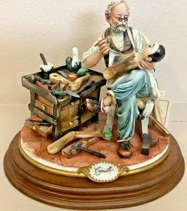 Figura Geppetto Creación Pinocho Porcelana Capodimonte 'El Zapatero' - Imagen 1 de 7