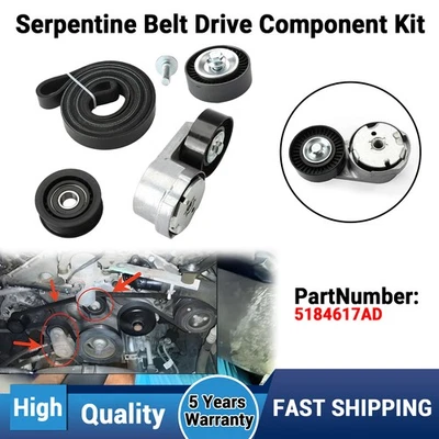 Kit tensor de correa serpentina polea loca transmisión para Chrysler Dodge Jeep 3,6 L V6 Foto 1 de 4