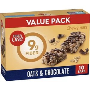 Fiber One Chewy Bars, Oats and Chocolate, Fiber Snacks, Value Pack, 10 Ct, 14... - Picture 1 of 8