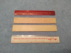 4 Reglas de colección 6" TJ Noonan Co. Avis Rent-A-Car Citología Cáncer - Imagen 1 de 2