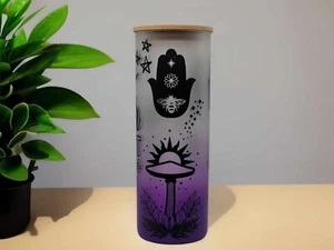Mushroom Beer Can Glass | Boho Mushroom Coffee Glass | Aesthetic Coffee Glass | - Picture 1 of 7