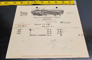 Fattura pantaloni Mayfield lanifici 12 ottobre 1927 - fabbrica di pecore - Foto 1 di 4