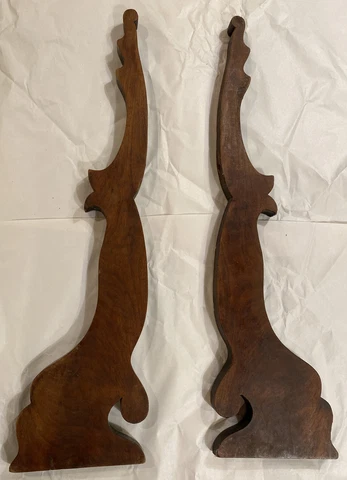 Antique Table Dresser Top Cheval Mirror Wood Side Pieces Repurpose Repair Cover