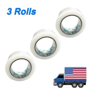 3 Rolls 1.88" x 110 Yards 2 mil Carton Sealing Clear Box Shipping Packing Tape - Picture 1 of 4