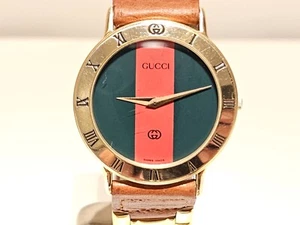 VINTAGE LUXUS GRÜN UND ROT HERREN 33MM VERGOLDETE QUARZUHR "GUCCI" 3000M - Bild 1 von 16