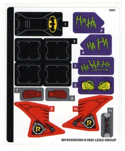 NEW LEGO - Sticker - Super Heroes - DC - Batman: Joker's Trike Chase 76159 - Picture 1 of 1