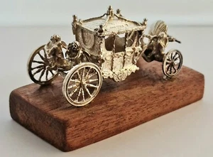 Vtg 1977 Sterling Solid Silver Miniature Silver Jubilee Coronation Coach TK&S - Picture 1 of 12