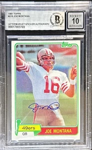 1981 TOPPS JOE MONTANA ROOKIE #216 AUTO SIGNED BGS 10 AUTO (STICKER) *5956 - Picture 1 of 1