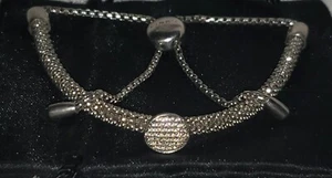 Brazalete de plata 925 con palanca redonda de zafiro pavé Starlight de Londres PVP £235 - Imagen 1 de 11