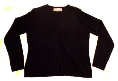 Винтажный черный свитер NORTON McNAUGHTON PETITES на пуговицах размер M - Изображение 1 из 4