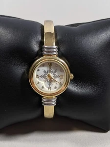 Charter Club Snow Flake Dial Round Gold Tone Case 25 mm Hinge Bracelet Watch 6in - Picture 1 of 5