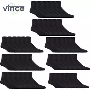 Wholesale Bulk Lots Men Plain Black Ankle Quarter Low Cut Cotton Socks9-11 10-13 - Picture 1 of 4