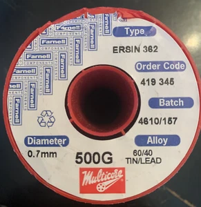 0,7 mm Loctite Multicore Piombo di Stagno 60/40 Elettronica di Saldatura UK VENDITORE GRATUITO P+P - Foto 1 di 2