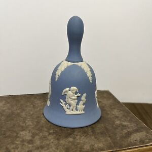 Wedgwood Jasperware Bell Blue White Cherubs Four Seasons 4.25 in Vintage Estate