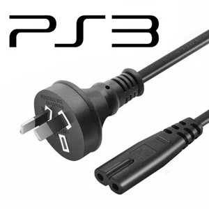 PS3 Power Supply 1.5m Cord Lead Cable AU Black Plug Sony Playstation 3 AUS - Picture 1 of 2