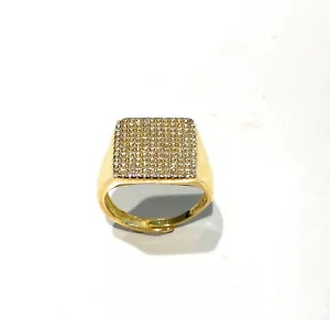 Anello chevalier modello sigillo argento sterling placcato oro giallo - Foto 1 di 4