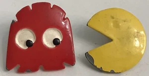 Pendientes de colección vintage 1980 Pacman & Blinky Red Ghost Trading *Leer* - Imagen 1 de 6