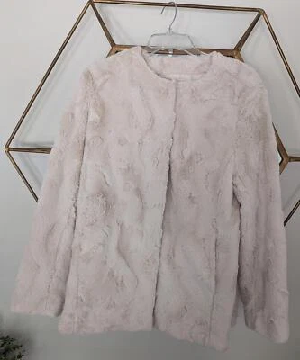 J. Jaqueta de pele sintética Crew marfim e creme, tamanho M - Imagem 1 de 4