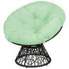 Patiojoy Rattan Papasan Chair Ergonomic Chair All-weather Wicker 360-degree