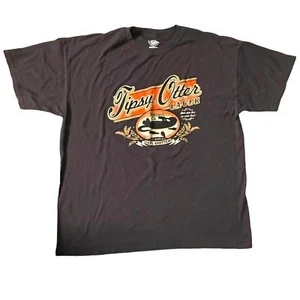 The Duck Company T-Shirt Men XL Beer TIPSY OTTER LAGER Cotton Graphic Tee Brown - Picture 1 of 4