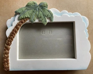 Palm Tree Tropical Beach Clouds Oasis Vacation Picture Frame 4x6 Photo - Picture 1 of 2