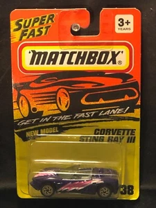1/64 MATCHBOX SUPER FAST #38 CHEVROLET CORVETTE STING RAY III PURPLE - Bild 1 von 2