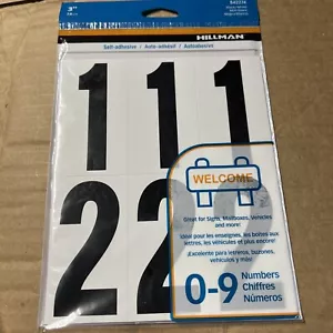 Hillman HILLMAN-842274 842274 3" Peel-Off Black & White Vinyl Numbers Pack - Picture 1 of 5