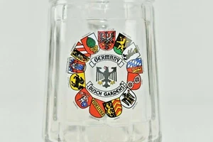 Large German Style Busch Gardens Beer Stein Glass Mug Frankfurt Berlin Flag  - Picture 1 of 7