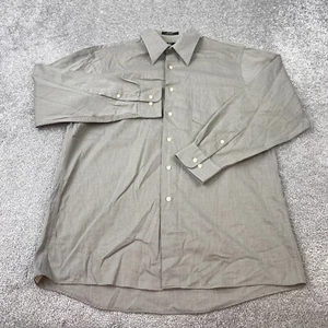 CK Calvin Klein Dress Shirt Men's Size 16 Tan Long Sleeve Chest Pocket Cotton - Picture 1 of 7
