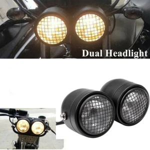 Motorcycle Dual 3.5" Headlight For Streetfighter Cafe Racer Dual sport Universal - Foto 1 di 11