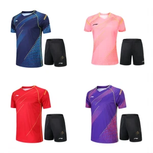 Adult Kid Li-Ning Table Tennis Clothes Badminton Sportswear T-SHIRTS+SHORTS Set - Picture 1 of 21