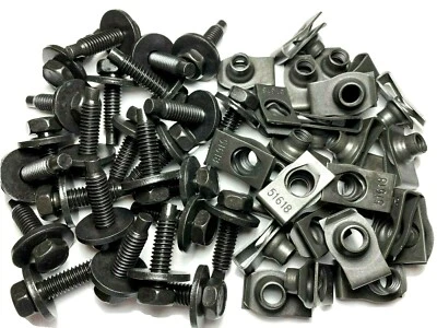 5/16 Body Bolts & U-Nut Clips 5/16-18 x 1-3/16 (25 Each) #1590 (858/19)CC - Image 1 of 4